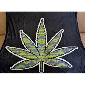 New Native Pot Leaf Plush Throw Gift Blanket Marijuana Leaves Fleece SmokeWeed